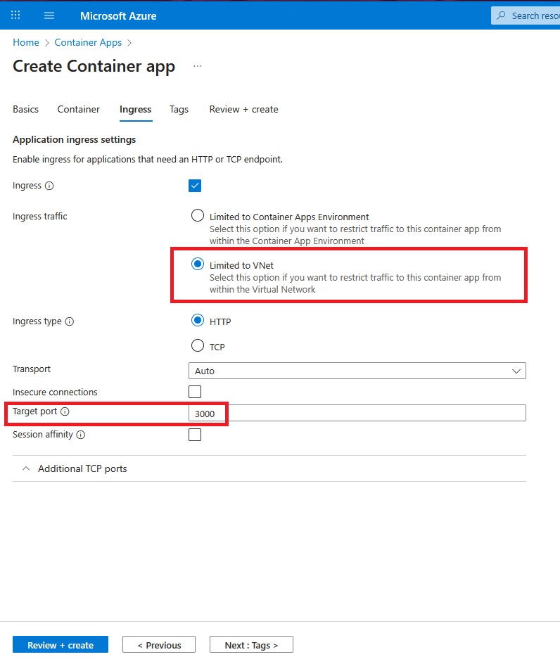 Ingress configuration