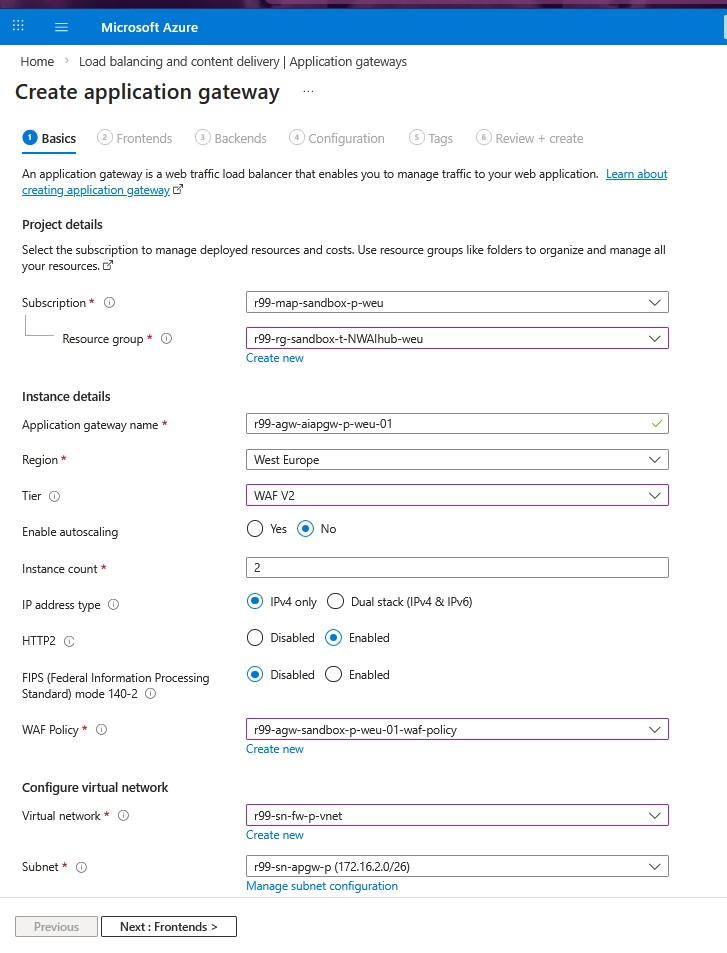 Create Application Gateway