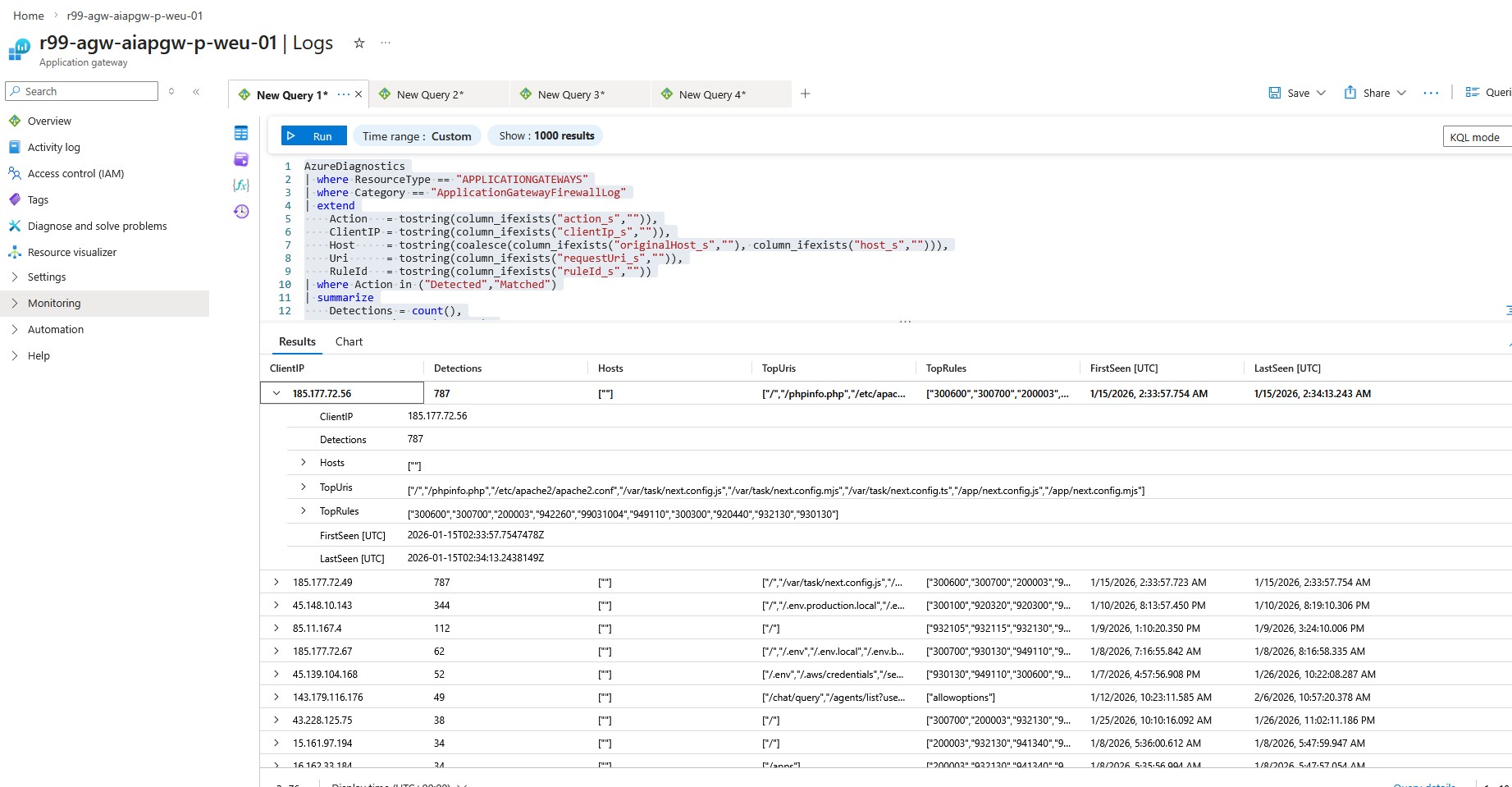 More WAF investigation