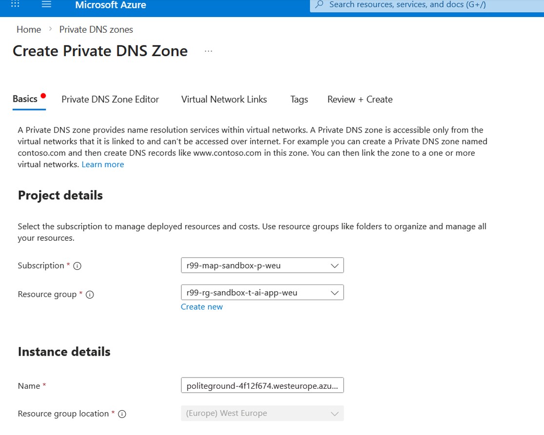 Public DNS resolution fails (expected)
