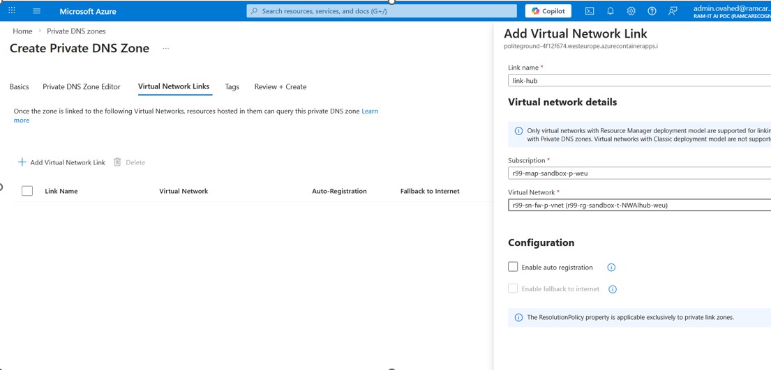 Wildcard A record to CAE private IP