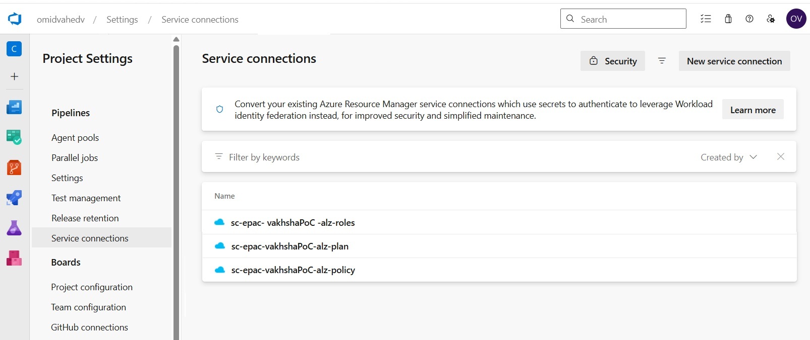 Final service connections