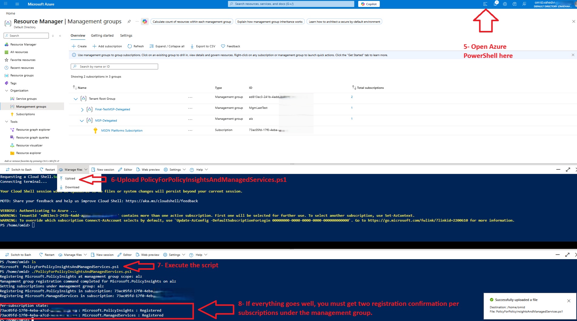 Running the provider registration script
